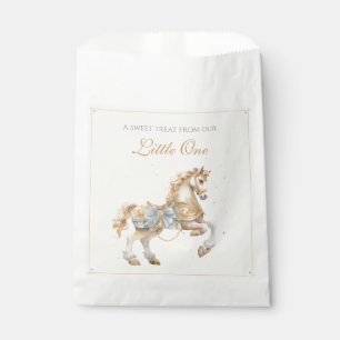 Sachets En Papier Cheval de carrousel vintage aquarelle bleue Baby S