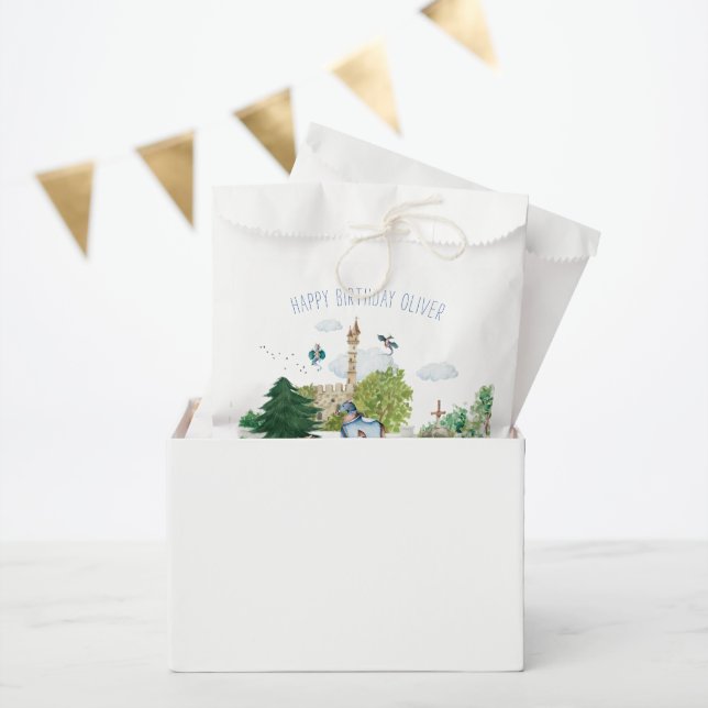 Sachets En Papier Chevaliers et Dragons | Anniversaire médiéval roya (Fête)