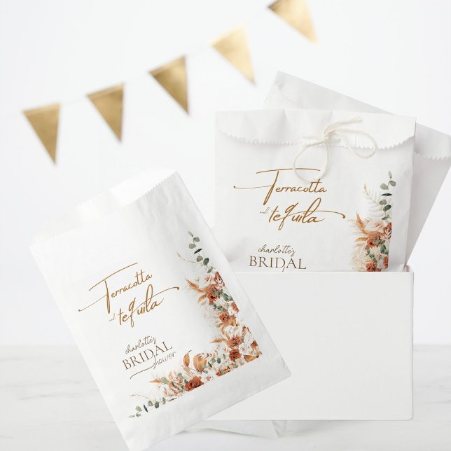 Sachets En Papier Chic Boho Terracotta et Fête des mariées Tequila (Créateur téléchargé)