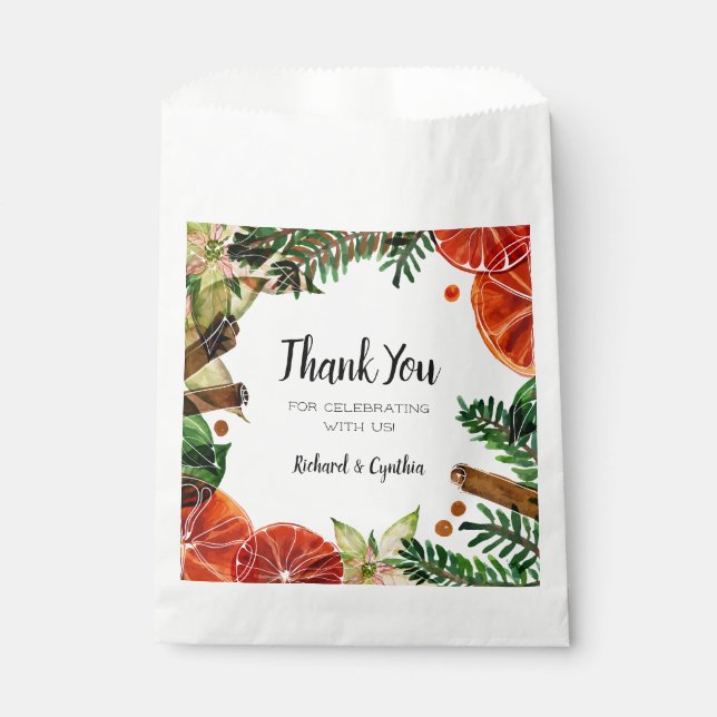 Sachets En Papier Chic tranche orange et cannelle Noël (Devant)