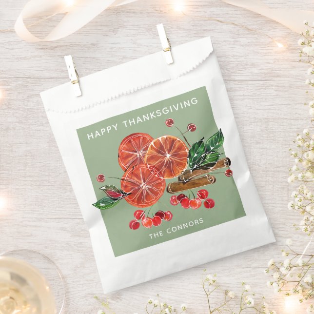 Sachets En Papier Chic tranches d'orange et bâtonnets de cannelle au (Coupé)