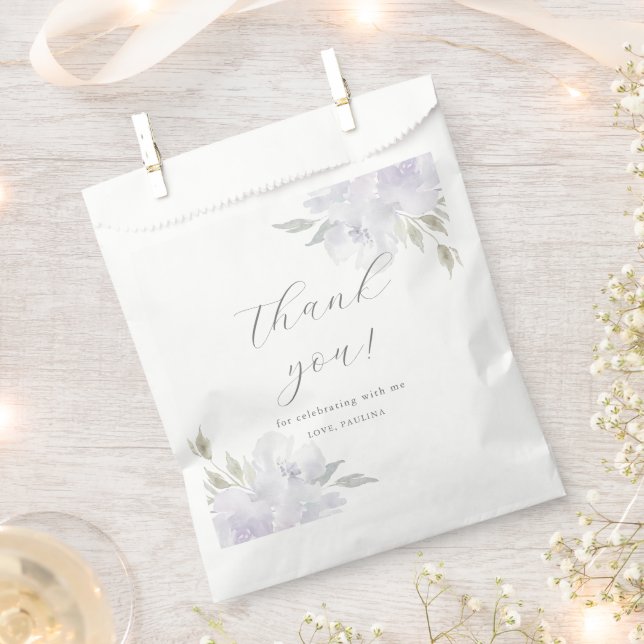 Sachets En Papier Chic violet floral Quinceanera Merci d'anniversair (Coupé)