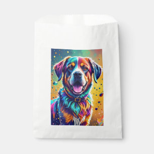 Sachets En Papier Chien géant coloré heureux joueur drôle, éclabouss