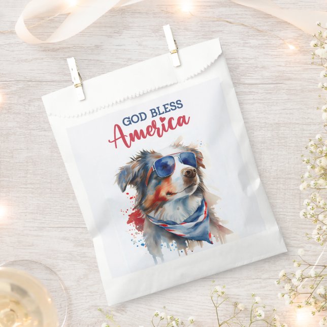 Sachets En Papier Chien Patriotique-Bergers Australien (Coupé)