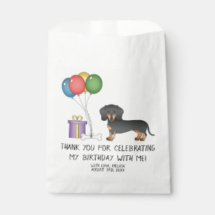 Sachets En Papier Chien Teckel à Poil Court Noir et Feu - Anniversai