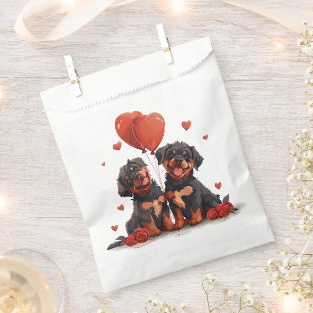 Sachets En Papier Chiens rotules de la Saint-Valentin (Coupé)