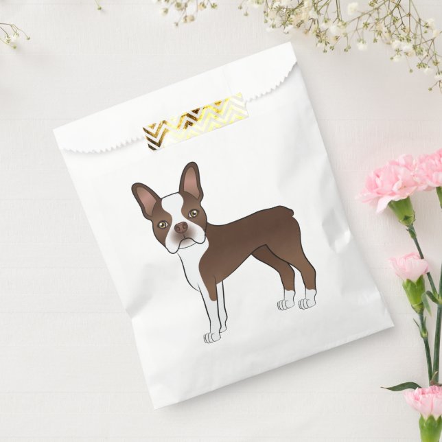 Sachets En Papier Chocolat Brown Boston Terrier mignon chien de dess (Scellé)