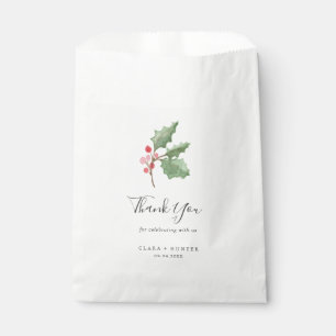 Sachets En Papier Christmas Greenery & Red Berry Merci Mariage