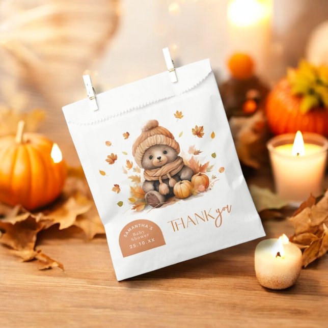 Sachets En Papier Chute En Amour Petit Ours Citrouille Automne Parti (Créateur téléchargé)
