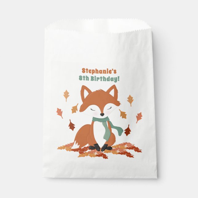 Sachets En Papier Chute Fox Woodland Anniversaire (Devant)