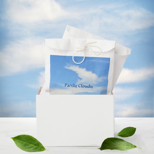 Sachets En Papier Ciel bleu et Cloud blanc personnalisable (Créateur téléchargé)