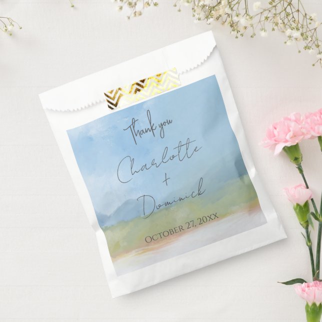 Sachets En Papier Ciels bleus Paysage peint Merci moderne (Scellé)