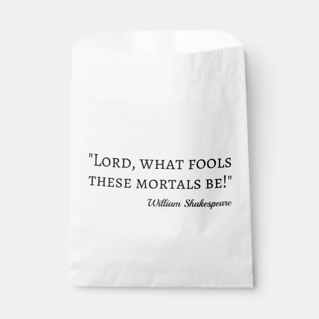 Sachets En Papier Citation de Shakespeare - Mal Mortels I (Devant)