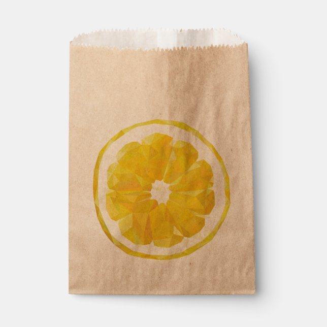 Sachets En Papier Citron en tranches Jaune Conception géométrique (Devant)