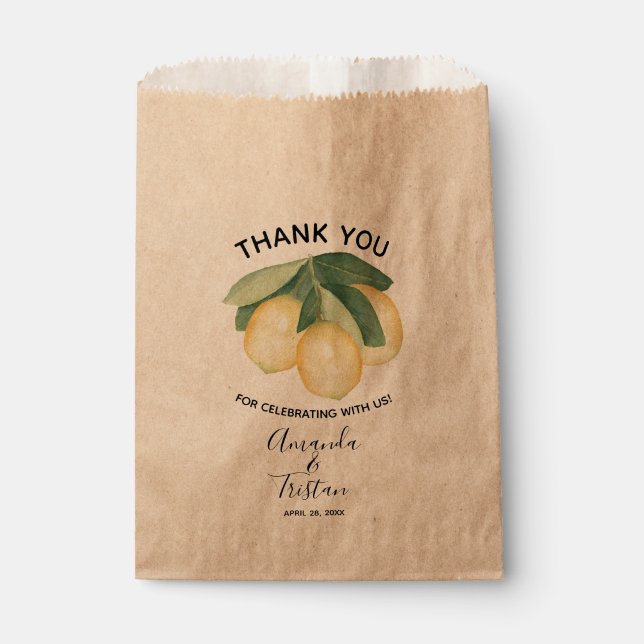 Sachets En Papier Citrons Merci (Devant)