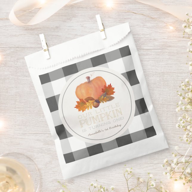 Sachets En Papier Citrouille Black Buffalo Checks Anniversaire Favou (Coupé)