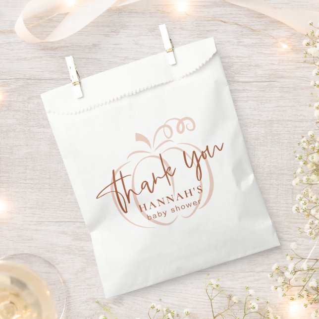 Sachets En Papier Citrouille Terracotta Baby shower de terre bohème (Coupé)