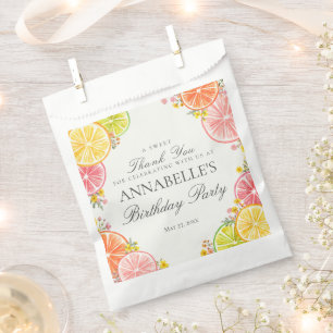 Sachets En Papier Citrus Floral Little Cutie Anniversaire Fête Desse