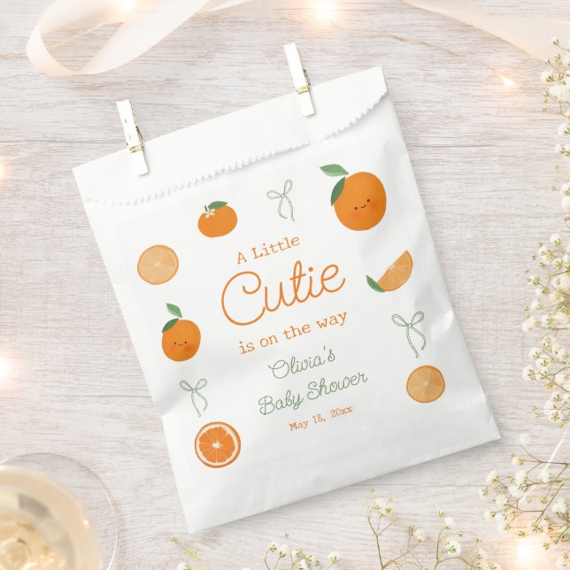 Sachets En Papier Citrus Orange Un Petit Baby shower De Cutie (Coupé)