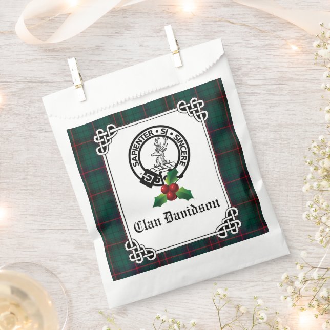Sachets En Papier Clan Davidson Crest Badge & Tartan Holiday (Coupé)
