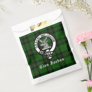 Sachets En Papier Clan Forbes Tartan et Insigne de crête