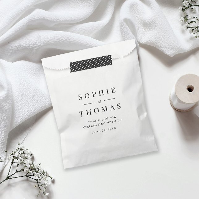 Sachets En Papier Classic Couples Noms Merci Mariage (Créateur téléchargé)
