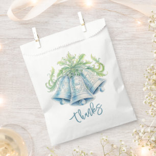 Sachets En Papier Cloches d'argent Mariage d'aquarelle du feuillage 