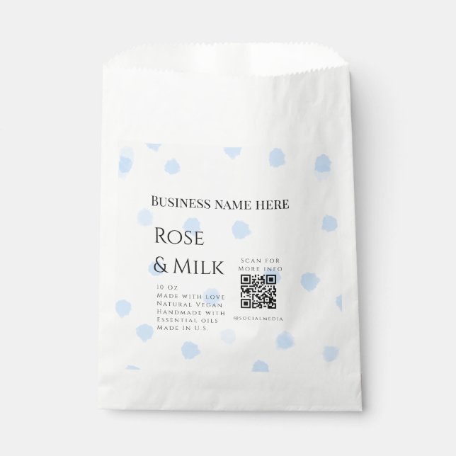 Sachets En Papier Code QR de l'entreprise de savon artisanal au lait (Devant)
