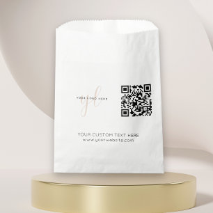 Sachets En Papier Code QR de logo d'entreprise simple pour le market