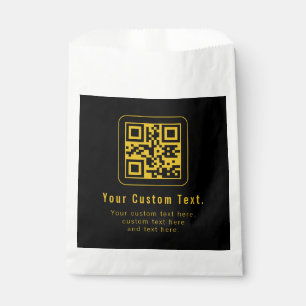 Sachets En Papier Code QR et modèle de texte modifiables Noir et o
