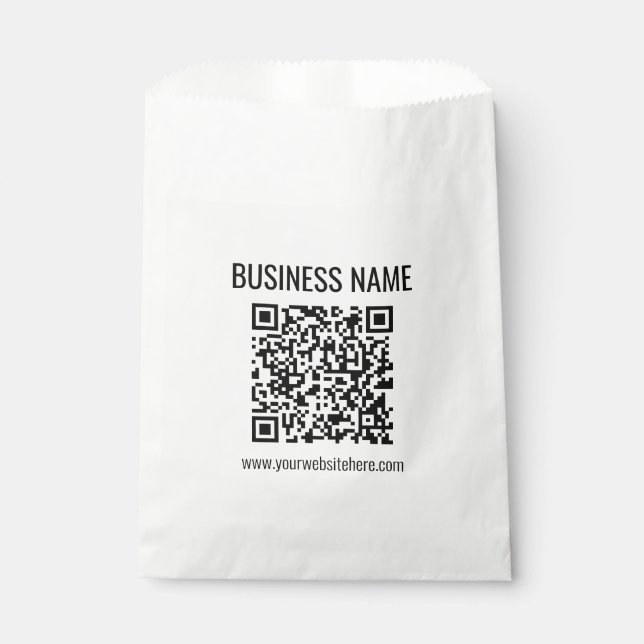 Sachets En Papier Code QR personnalisable et nom commercial (Devant)