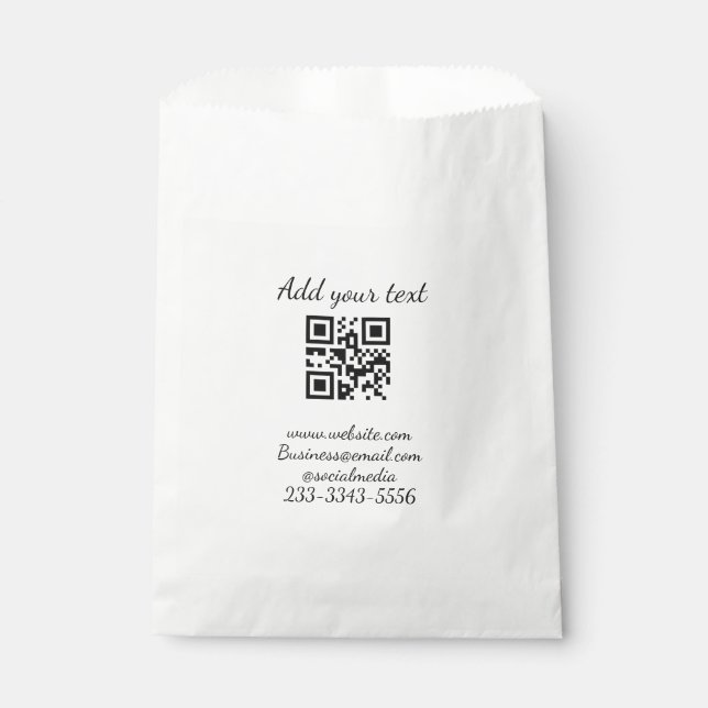 Sachets En Papier code QR personnalisé simple ajoutez votre nom text (Devant)