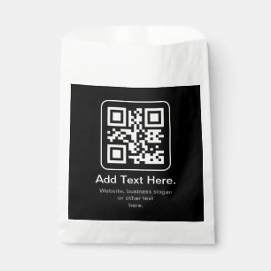 Sachets En Papier Code QR scannable moderne Noir Blanc & Gris