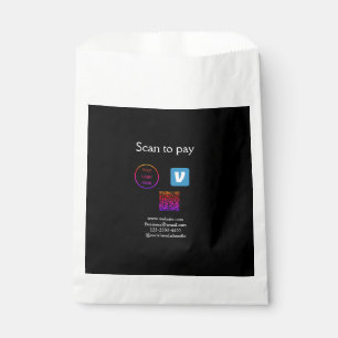 Sachets En Papier Code QR venmo scan pour payer ajouter logo médias
