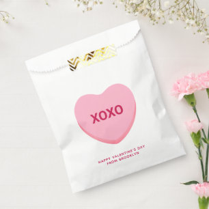 Sachets En Papier Coeur de conversation rose XOXO Saint Valentin