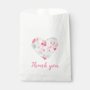 Sachets En Papier Coeur floral de fleurs d'aquarelle