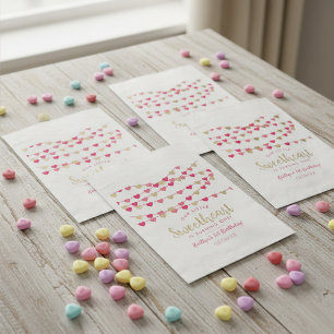 Sachets En Papier Cœurs Amour Suspendus Petit Chéri Anniversaire