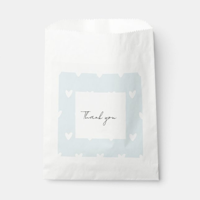 Sachets En Papier Coeurs bleu clair pour sac (Devant)