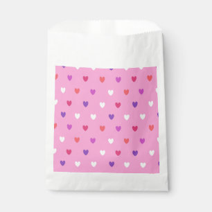 Sachets En Papier Coeurs polka rose