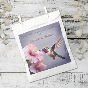 Sachets En Papier Colibri et Hibiscus Mariage pourpre