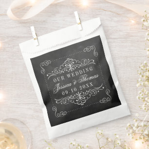 Sachets En Papier Collection de Mariages Ornate Chalkboard