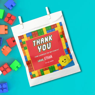 Sachets En Papier Colorful Builder Creative Kids Birthday Treat Sack