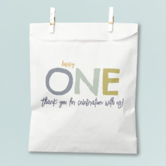 Sachets En Papier Colorful Happy One First Birthday boy Favor Boxes