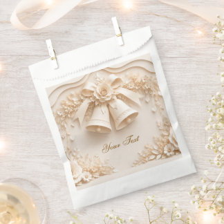 Sachets En Papier Conception de mariage élégante avec cloches et ros