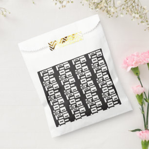 Sachets En Papier Conception géométrique blanche symétrique avec cro
