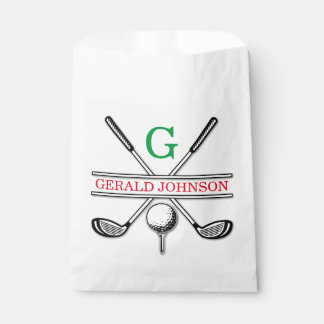 Sachets En Papier Conception minimaliste de monogramme de golf perso
