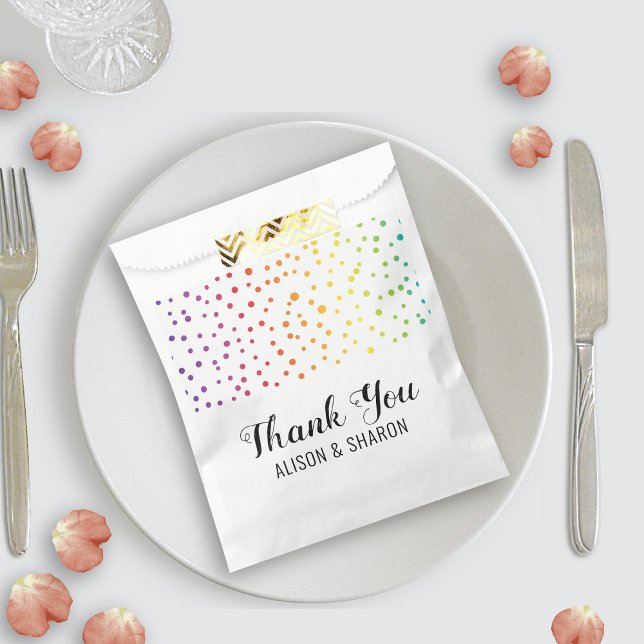 Sachets En Papier Confetti arc-en-ciel, arbres Merci lesbienne maria (Créateur téléchargé)