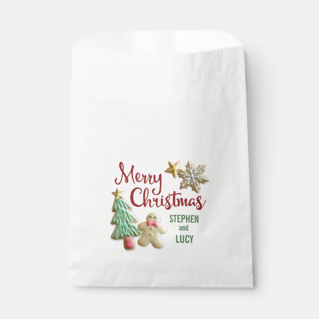 Sachets En Papier Cookie de sucre Noël Custom Treat Bags (Devant)