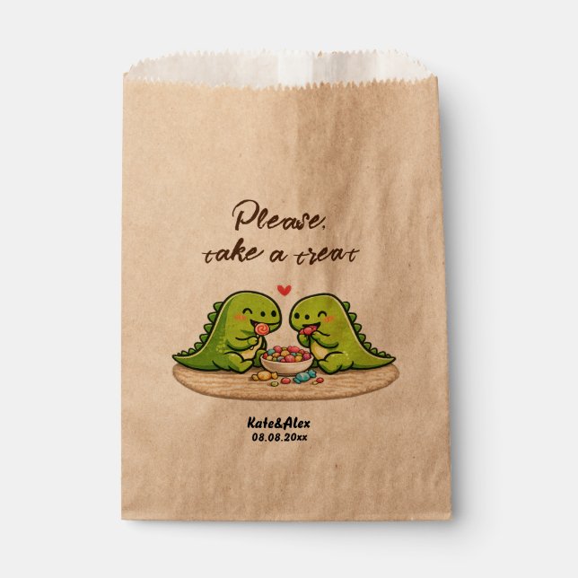 Sachets En Papier Cool dino eating candy (Devant)