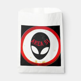 Sachets En Papier Cool Zone 51 Route Alien-tête Signal rouge noir bl